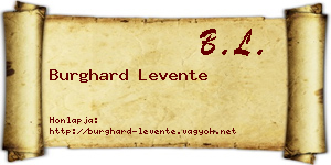 Burghard Levente névjegykártya