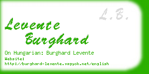 levente burghard business card